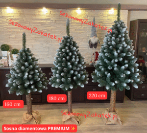 Sosna diamentowa na pniu MALOWANA 🎄 (2)